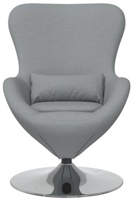 vidaXL Πολυθρόνα Αυγού Light Grey Fabric