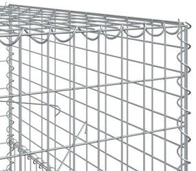 Συρματοκιβώτιο με Κάλυμμα 500x100x150εκ από Γαλβανισμένο Χάλυβα - Ασήμι