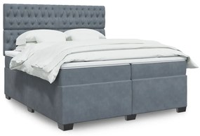 ΚΡΕΒΑΤΙ BOXSPRING ΜΕ ΣΤΡΩΜΑ ΣΚΟΥΡΟ ΓΚΡΙ 200X200 ΕΚ. ΒΕΛΟΥΔΙΝΟ 3291009