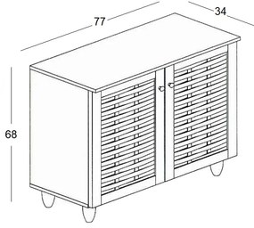 ΠΑΠΟΥΤΣΟΘΗΚΗ 77Χ34Χ68εκ. S.OAK/2 ΠΟΡΤΕΣ/2 ΡΑΦΙΑ