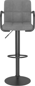 vidaXL Σκαμπό Μπαρ Ανοιχτό Γκρι Βελούδινο