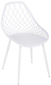 CHAIR POLYPROPYLENE LIO  IN WHITE COLOR WITH WHITE METAL LEGS 52x53x82Hcm.