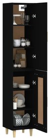 vidaXL Ντουλάπι Μαύρο 34,5 x 34 x 180 εκ. από Επεξεργασμένο Ξύλο
