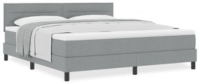 vidaXL Κρεβάτι με Στρώμα Light Grey 180x200 cm Υφάσματος