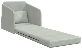 vidaXL Καναπές Κρεβάτι 2-σε-1 Ανοιχτό Γκρι 65x80x83 εκ Βελούδο
