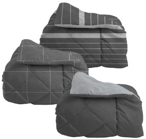 Amo la Casa Πάπλωμα Μονό 170x250 Microsatin Printed - Aria Ανθρακί Ριγέ