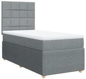 ΚΡΕΒΑΤΙ BOXSPRING ΜΕ ΣΤΡΩΜΑ ΑΝΟΙΧΤΟ ΓΚΡΙ 90X190 ΕΚ. ΥΦΑΣΜΑΤΙΝΟ 3294211