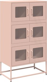 vidaXL Highboard Ροζ 68x39x123 cm Ατσάλι
