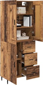 vidaXL Highboard με συρτάρι 2 pcs Παλιό ξύλο Επεξεργασμένο ξύλο