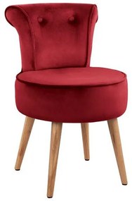 Velvet stool with back Guillem  red 44,5x50x70 cm.