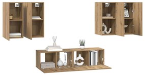 vidaXL Σετ επίπλου τηλεόρασης 6 pcs artisan δρυς 60 x 30 x 30 cm