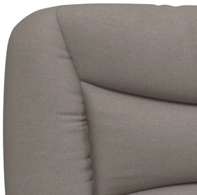 vidaXL Κρεβάτι με Στρώμα Taupe 140x200 εκ. Υφασμάτινο