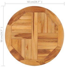 vidaXL Δίσκος Τραπεζιού Περιστρεφόμενος από Μασίφ Ξύλο Teak