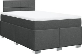 vidaXL Κρεβάτι Boxspring με Στρώμα Σκούρο Γκρι 120x190 εκ Υφασμάτινο