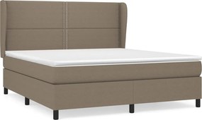 vidaXL Κρεβάτι Boxspring με Στρώμα Taupe 180x200 εκ. Υφασμάτινο