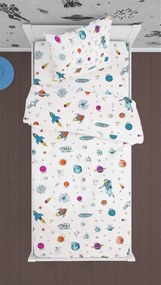 DIMCOL ΣΕΝΤΟΝΙΑ ΕΜΠΡΙΜΕ ΣΕΤ 2ΤΕΜ KIDS SPACE 188 160X240 COTTON 100% WHITE 32112123013