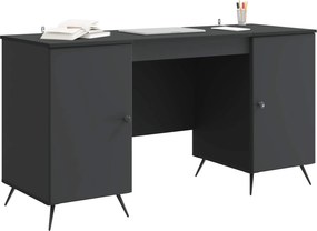vidaXL Γραφείο με ράφι Μαύρο 142,5 x 50 x 75 εκ. Επεξεργασμένο Ξύλο