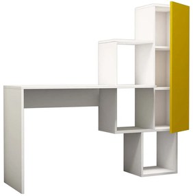 Γραφείο Acelya 845HCT3801 145x45x141,5cm White-Yellow