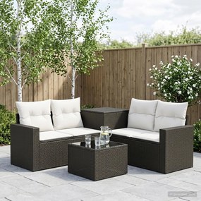 vidaXL Σετ Καναπέ 6 τμχ. Μαύρο και Κρεμ Λευκό 55 x 55 x 37 εκ