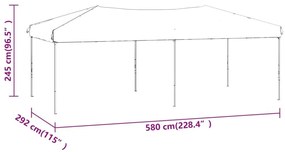 Πτυσσόμενη Τέντα Εκδηλώσεων Taupe 3x6 μ. - Μπεζ-Γκρι