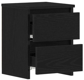 vidaXL Κομοδίνο Μαύρη δρυς 30 x 30 x 40 cm Επεξεργασμένο ξύλο