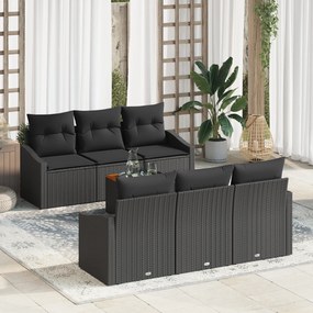 vidaXL Σετ Καναπέ Κήπου 7 pcs Μαύρο 55 x 55 x 37 εκ