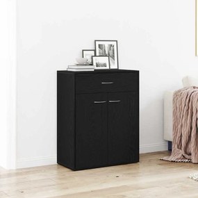 vidaXL Πλαϊνό Γραφείο Μαύρο Δρυς 60x30x75 εκ. Επεξεργασμένο Ξύλο
