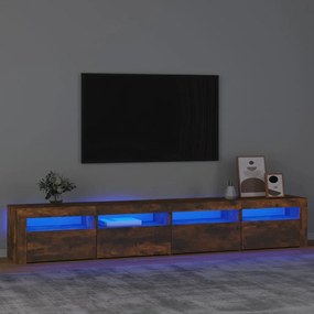 vidaXL Έπιπλο Τηλεόρασης με LED Καπνιστή Δρυς 240x35x40 εκ.