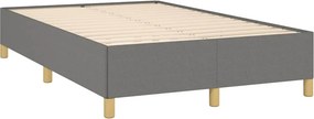 vidaXL Κρεβάτι Boxspring με Στρώμα &amp; LED Σκ.Γκρι 120x190εκ. Υφασμάτινο