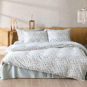 Παπλωματοθήκη Erbe 10 (Σετ 3τμχ) White-Yellow Kentia Υπέρδιπλo 220x240cm 100% Βαμβακοσατέν