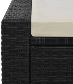 vidaXL Ξαπλώστρα Διπλή Μαύρη από Συνθετικό Ρατάν