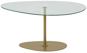 Τραπέζι Σαλονιού Porto 552NOS2384 90x60x40cm Clear-Gold