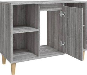 vidaXL Ντουλάπι Νιπτήρα Γκρι Sonoma 80 x 33 x 60εκ. Επεξεργασμένο Ξύλο