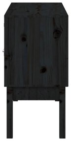 vidaXL Συρταριέρα Μαύρη 110x40x78 εκ. από Μασίφ Ξύλο Πεύκου