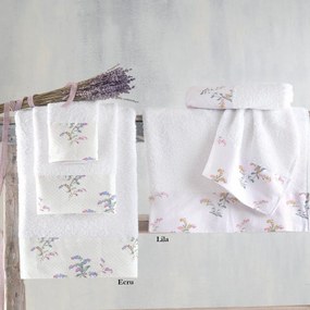 Πετσέτες Bouquet Σε Κουτί (Σετ 3τμχ) Ecru Ρυθμός Towels Set 70x140cm 100% Πενιέ Βαμβάκι