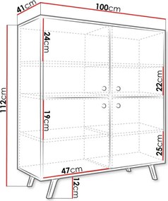 Μπουφές Siena-Leuko - 100.00Χ41.00Χ112.00cm