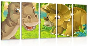 Εικόνα 5 μερών χαρούμενοι δεινόσαυροι - 100x50