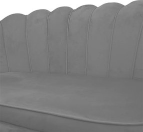 Καναπές 2θέσιος Daimon pakoworld βελούδο γκρι 134x70x77εκ