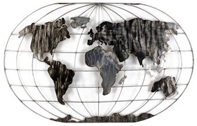 Insi World Map Wall Decoration 120x75εκ. Metal  MM01076