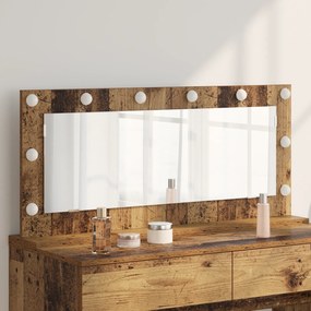 vidaXL Καθρέφτης Vanity με LED Φώτα Παλιό Ξύλο 100x45x18 εκ.