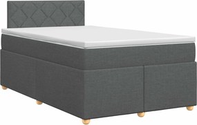 vidaXL Κρεβάτι box spring με στρώμα Σκούρο Γκρι 120 x 200 cm Ύφασμα