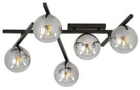 Φωτιστικό Οροφής 5xE14 Ατσάλι-Γυαλί Μαύρο SMART Made in Poland Emibig-1104/5-Ανθρακί 1104/5