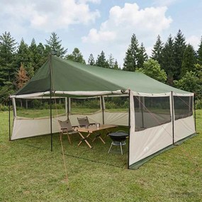 vidaXL Οικογενειακή Σκηνή Πράσινο 600 x 400 x 268 εκ.