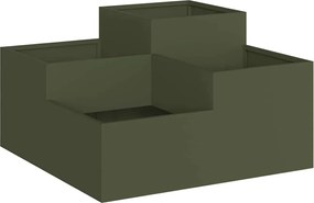 vidaXL Γλάστρα Κήπου Λαδί 80 x 80 x 48 εκ. Ατσάλι