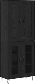 vidaXL Highboard Μαύρη Οξυά 69,5 x 34 x 180 εκ. Επεξεργασμένο ξύλο