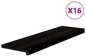 vidaXL Πέλματα Σκάλας 16 τμχ Σκούρο καφέ 90x25x2 cm Ξύλο μασίφ δρυς