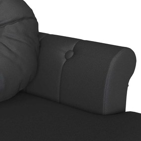 vidaXL Καναπές Chesterfield Μαύρο 120,5 x 65 x 75 εκ. Τεχνητό Δέρμα