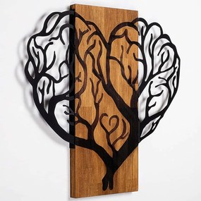 Διακοσμητικό Τοίχου Brain Tree 899SKL2415 62x58cm Walnut-Black Wallity Μέταλλο,Ξύλο