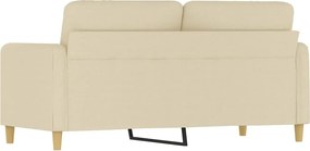 vidaXL Καναπές Διθέσιος Κρεμ 140 εκ. Υφασμάτινος