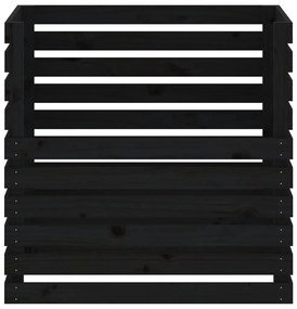 vidaXL Κομποστοποιητής Μαύρο 80 x 80 x 78 εκ. από Μασίφ Ξύλο Πεύκου